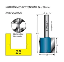 Borrande notfräsar 8mm skaft