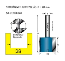 Borrande notfräsar 8mm skaft