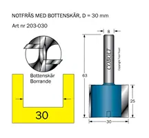 Borrande notfräsar 8mm skaft