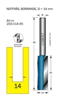 Borrande notfräsar 8mm skaft
