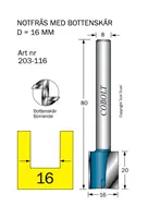 Borrande notfräsar 8mm skaft