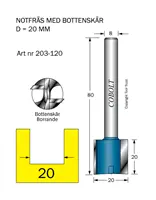 Borrande notfräsar 8mm skaft