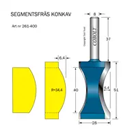 Segmentsfräsar Konkav
