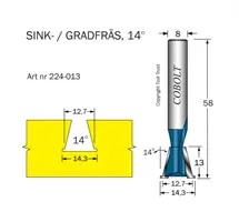 Sink- / Grad- / Laxstjärtsfräsar