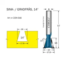 Sink- / Grad- / Laxstjärtsfräsar