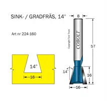 Sink- / Grad- / Laxstjärtsfräsar
