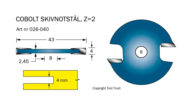 Skivnotstål med HM-skär