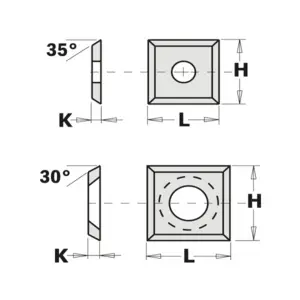 Vändskär hårdmetall 12x12x1,5 (K2250)
