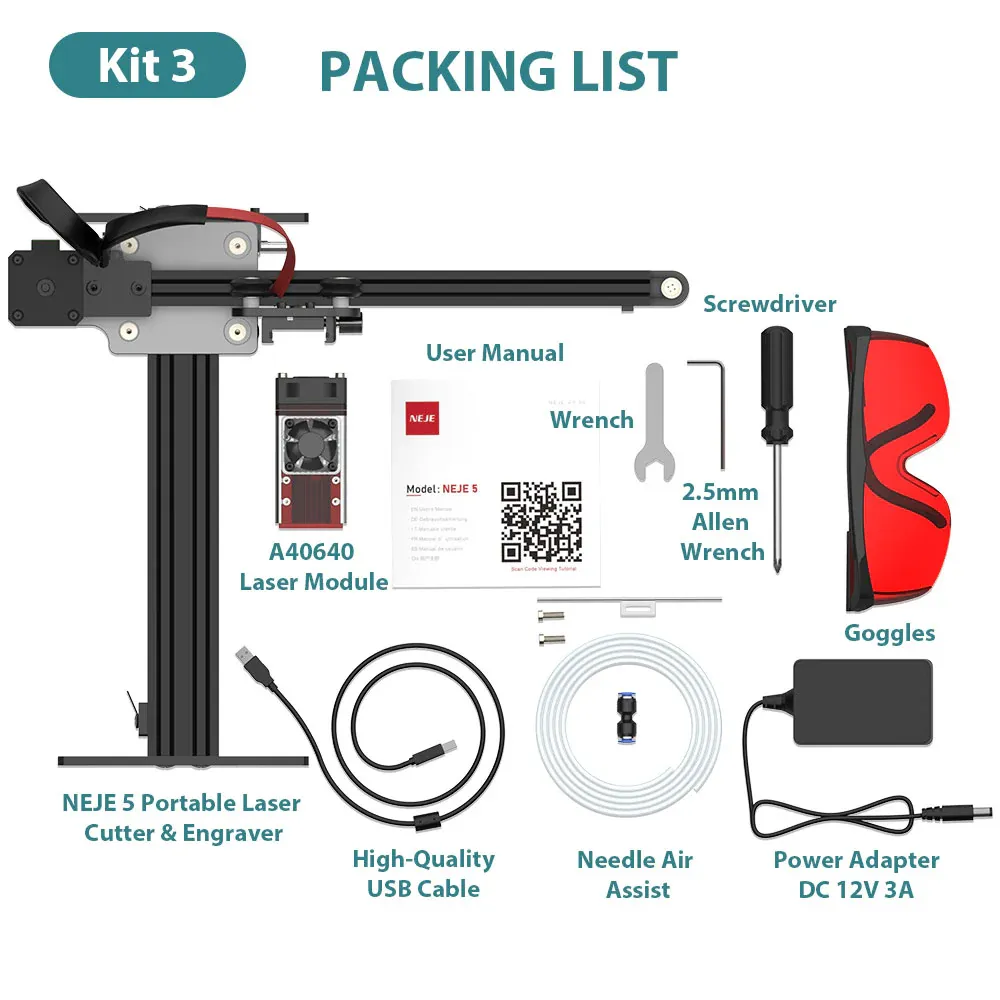 NEJE 5 Plus 80W (A40640) Lasergravering & Laserskärning