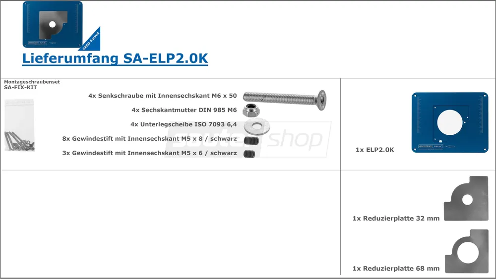 Sauter insatsplatta ELP2.0K med reduktionsplattor Kregformat