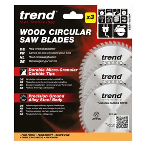 Trend Trä- Cirkelsågsklinga 160mm x 20mm x 48T, 3 x CSB/16048A Set