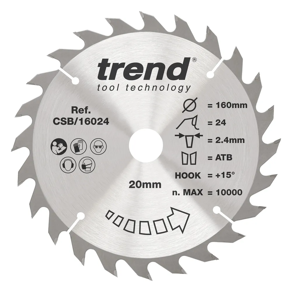 Trend Trä- Cirkelsågsklinga 160mm x 20mm x 24T