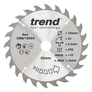 Trend Trä- Cirkelsågsklinga 160mm x 20mm x 24T