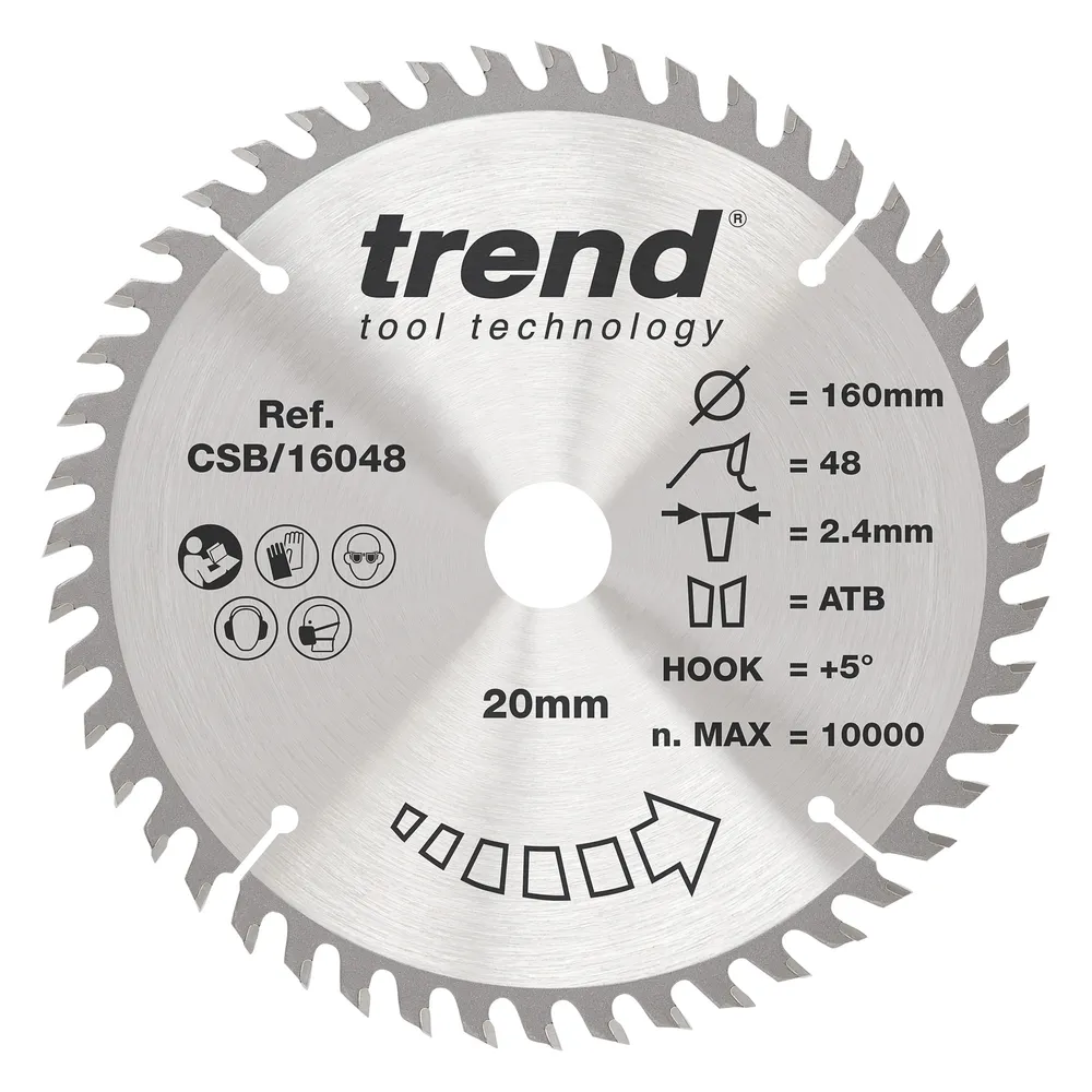 Trend Trä- Cirkelsågsklinga 160mm x 20mm x 48T
