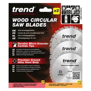 Trend Trä- Batteri- Cirkelsågsklinga 165mm x 20mm x 24/40T, 2 x CSB/16524T, 1 x CSB/16540T Set