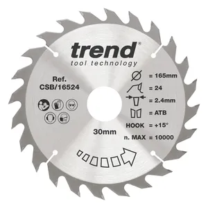 Trend Trä- Cirkelsågsklinga 165mm x 30mm x 24T