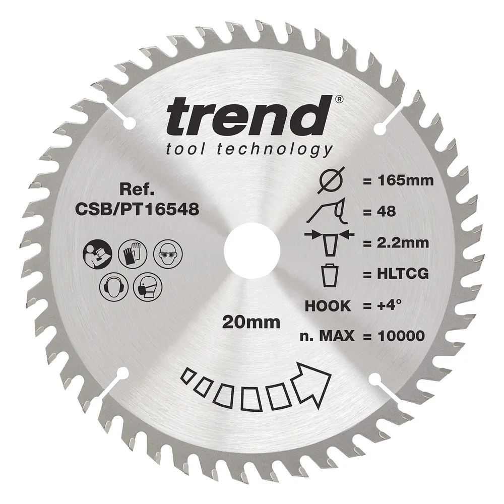 Trend laminat/HPL- Cirkelsågsklinga 165mm x 20mm x 48T