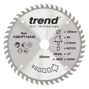 Trend laminat/HPL- Cirkelsågsklinga 165mm x 20mm x 48T