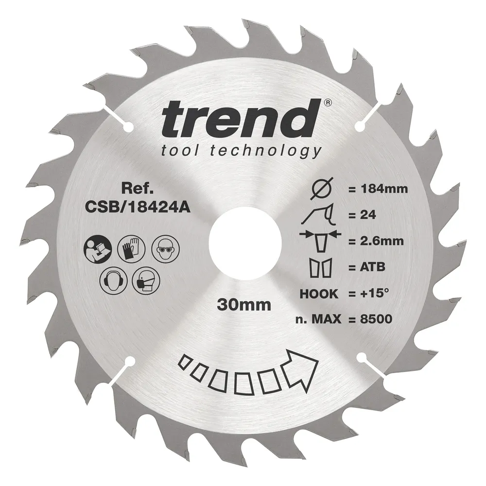 Trend Trä- Cirkelsågsklinga 184mm x 30mm x 24T