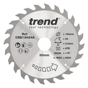 Trend Trä- Cirkelsågsklinga 184mm x 30mm x 24T