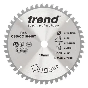 Trend Trä- Batteri- Kap & Gersåg- Sågklinga 184mm x 16mm x 48T