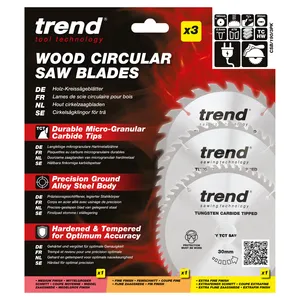 Trend Trä- Cirkelsågsklinga 190mm x 30mm x 24/40/60T, 1 x CSB/19024, 1 x CSB/19040, 1 x CSB/19060 Set