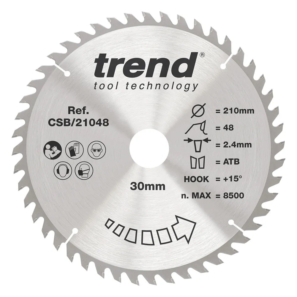 Trend Trä- Cirkelsågsklinga 210mm x 30mm x 48T