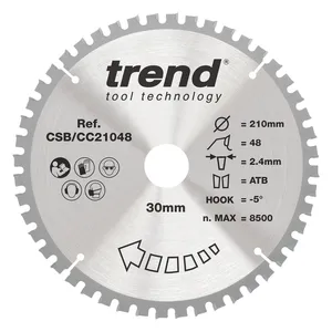 Trend Trä- Kap & Gersåg- Sågklinga 210mm x 30mm x 48T