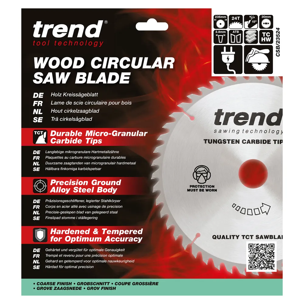 Trend Trä- Cirkelsågsklinga 235mm x 30mm x 24T