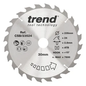 Trend Trä- Cirkelsågsklinga 235mm x 30mm x 24T