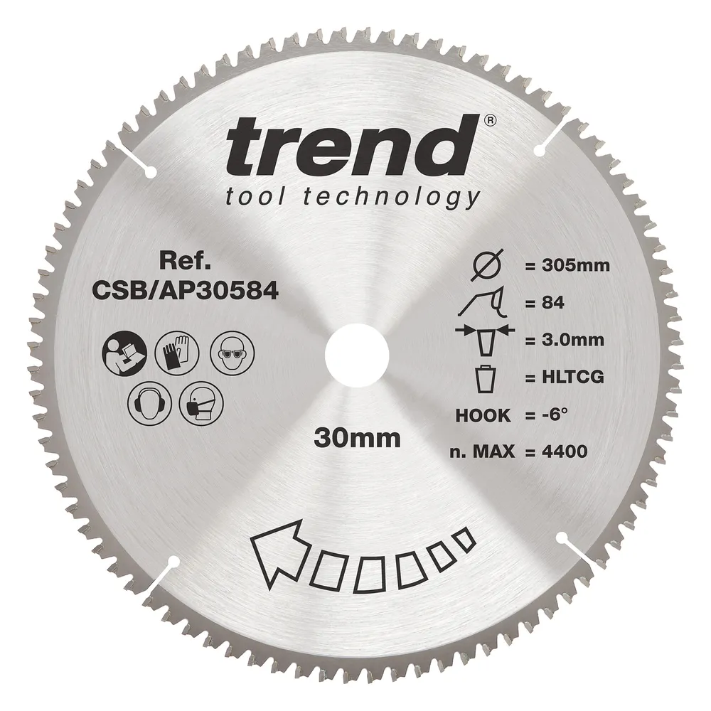 Trend Alu/Plast-Cirkelsågsklinga- 305mm x 30mm x 84T