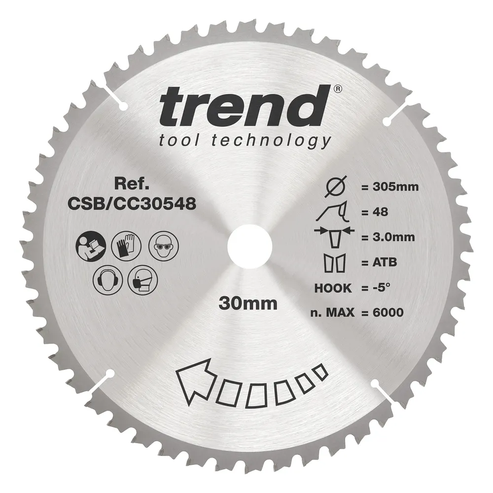 Trend Trä- Kap & Gersåg- Sågklinga 305mm x 30mm x 48T