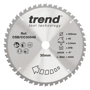 Trend Trä- Kap & Gersåg- Sågklinga 305mm x 30mm x 48T