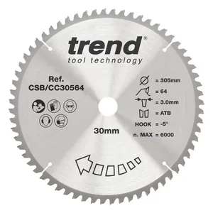 Trend Trä- Kap & Gersåg- Sågklinga 305mm x 30mm x 64T