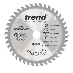 Trend Trä- Batteri- Cirkelsågsklinga 160mm x 20mm x 42T