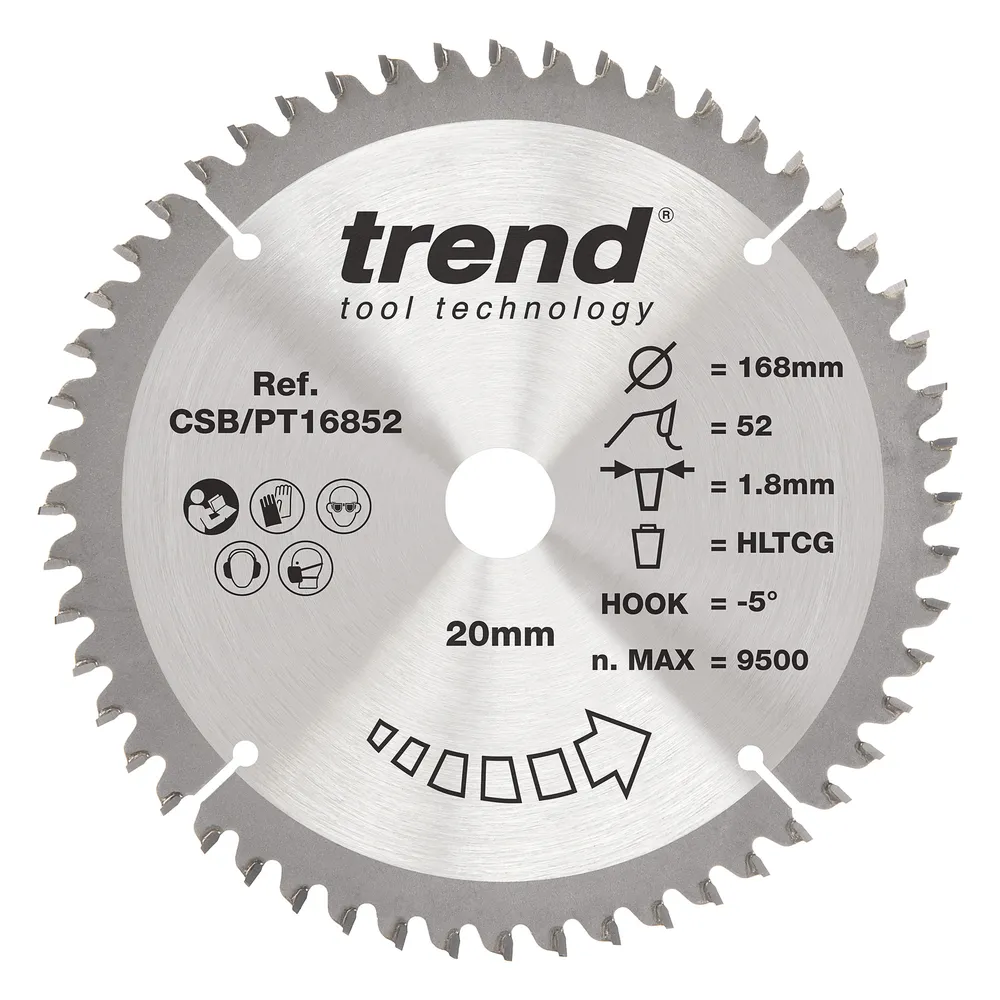 Trend laminat/HPL- Cirkelsågsklinga 168mm x 20mm x 52T