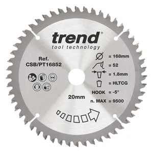 Trend laminat/HPL- Cirkelsågsklinga 168mm x 20mm x 52T