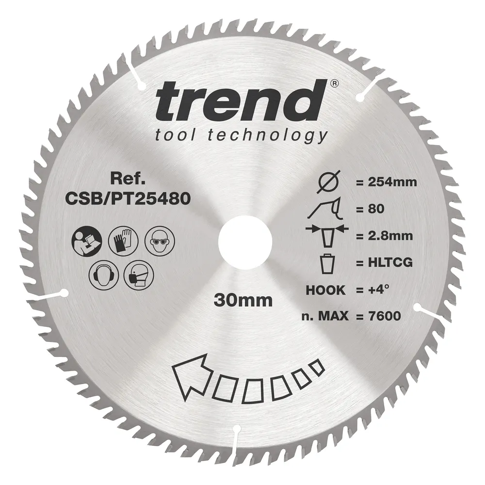 Trend laminat/HPL- Cirkelsågsklinga 254mm x 30mm x 80T