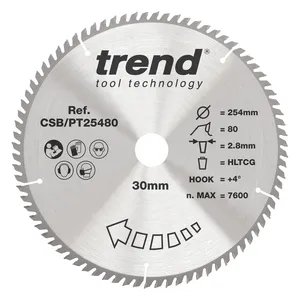 Trend laminat/HPL- Cirkelsågsklinga 254mm x 30mm x 80T