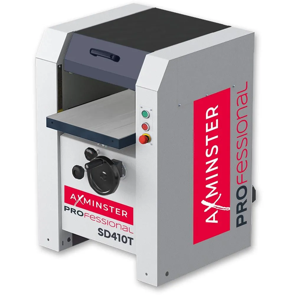 Axminster Professional SD410T planhyvel 415V spiralkutter 3-fas