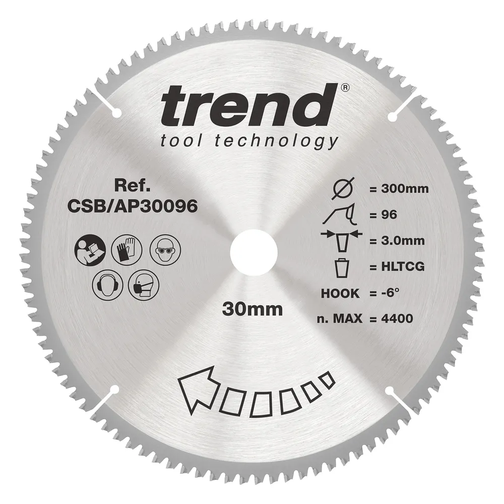 Trend Alu/Plast-Cirkelsågsklinga- 300mm x 30mm x 96T