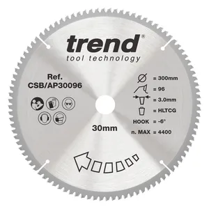 Trend Alu/Plast-Cirkelsågsklinga- 300mm x 30mm x 96T