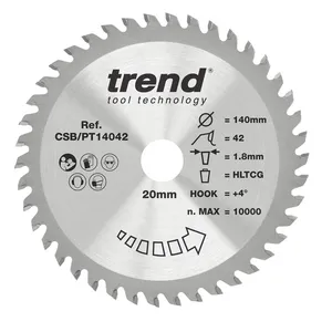 Trend laminat/HPL- Cirkelsågsklinga 140mm x 20mm x 42T