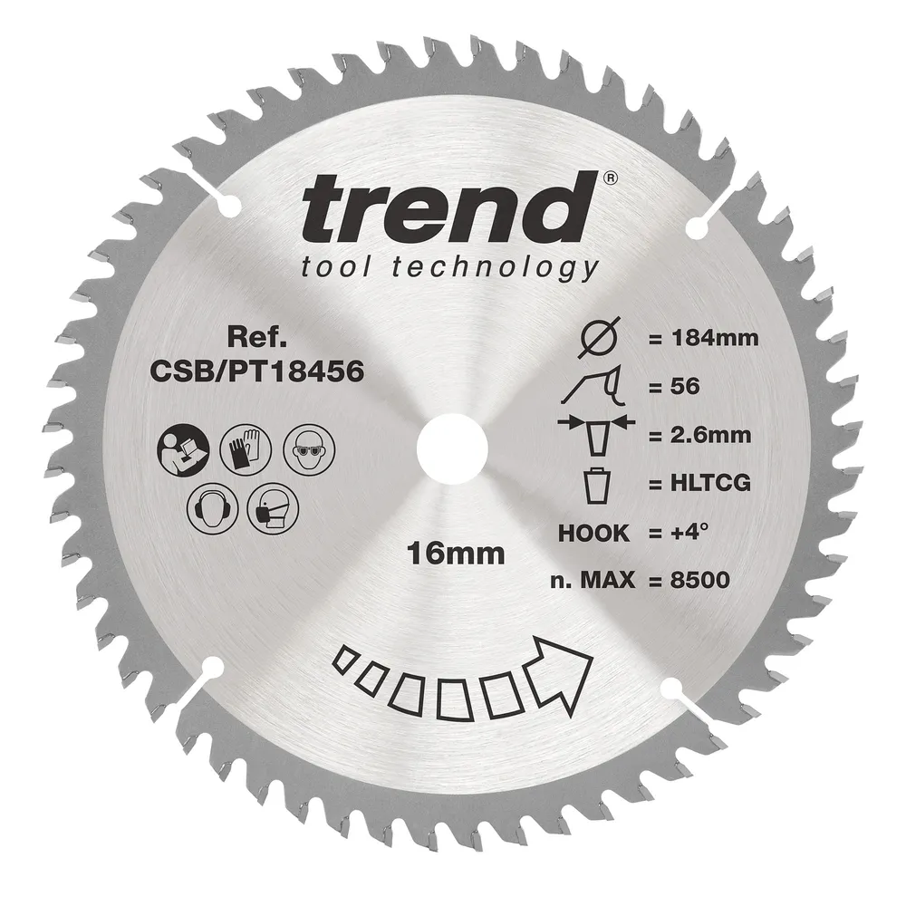 Trend laminat/HPL- Cirkelsågsklinga 184mm x 16mm x 56T