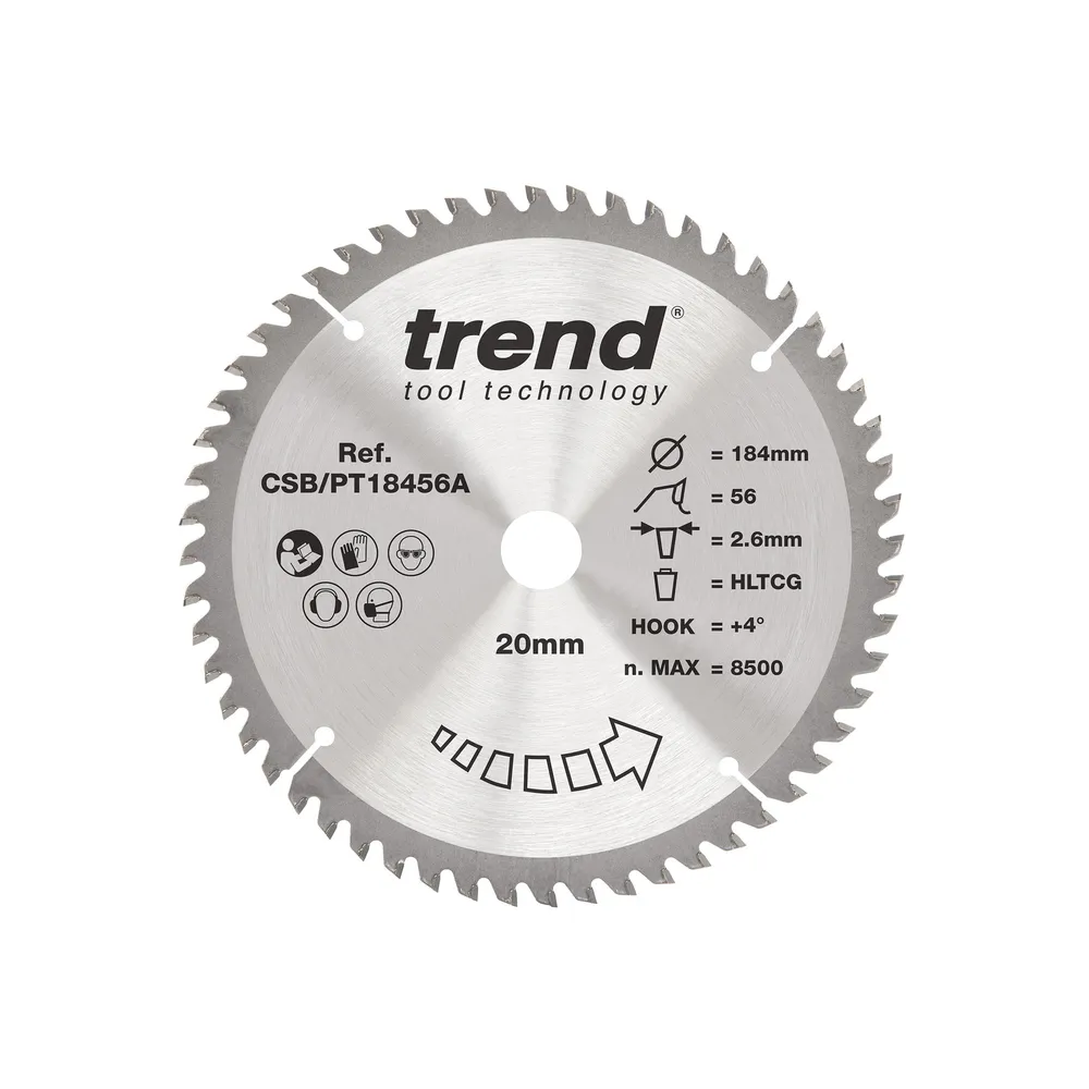 Trend laminat/HPL- Cirkelsågsklinga 184mm x 20mm x 56T