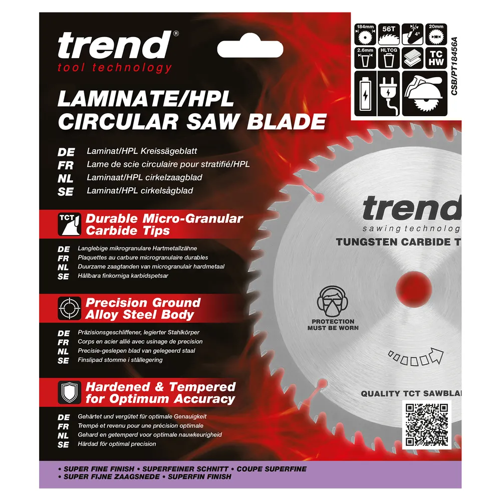 Trend laminat/HPL- Cirkelsågsklinga 184mm x 20mm x 56T