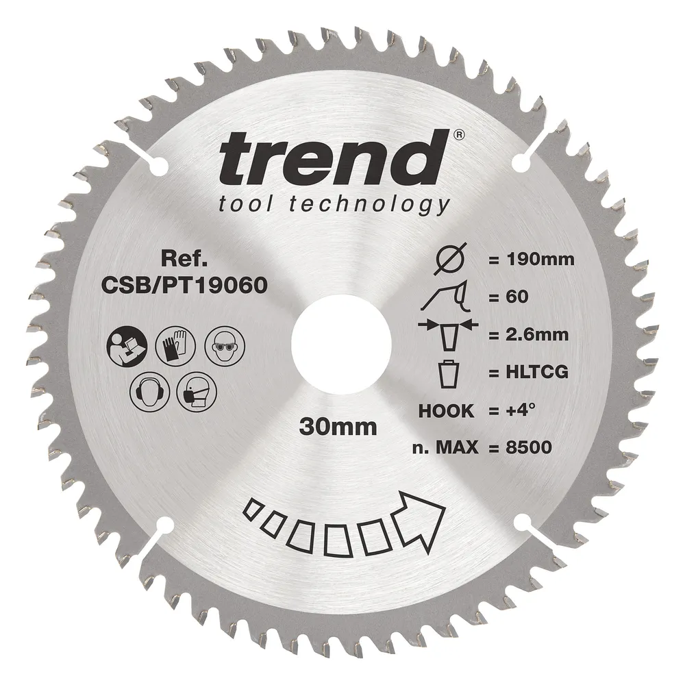 Trend laminat/HPL- Cirkelsågsklinga 190mm x 30mm x 60T