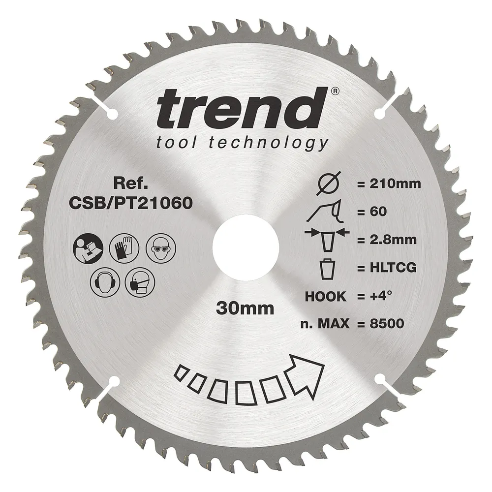 Trend laminat/HPL- Cirkelsågsklinga 210mm x 30mm x 60T