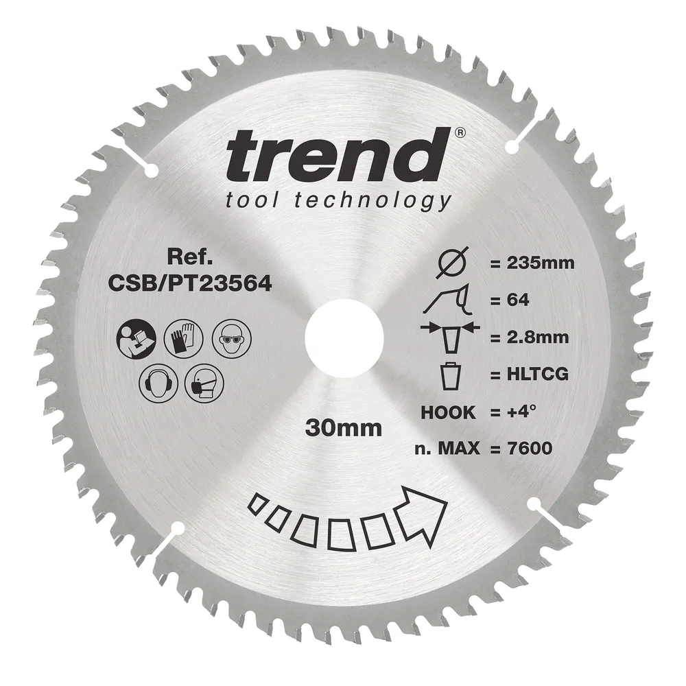 Trend laminat/HPL- Cirkelsågsklinga 235mm x 30mm x 64T