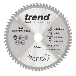 Trend laminat/HPL- Cirkelsågsklinga 235mm x 30mm x 64T